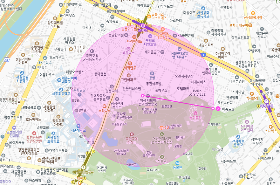 군자역 월주차_ 어린이대공원/역세권/단일주차/지정석