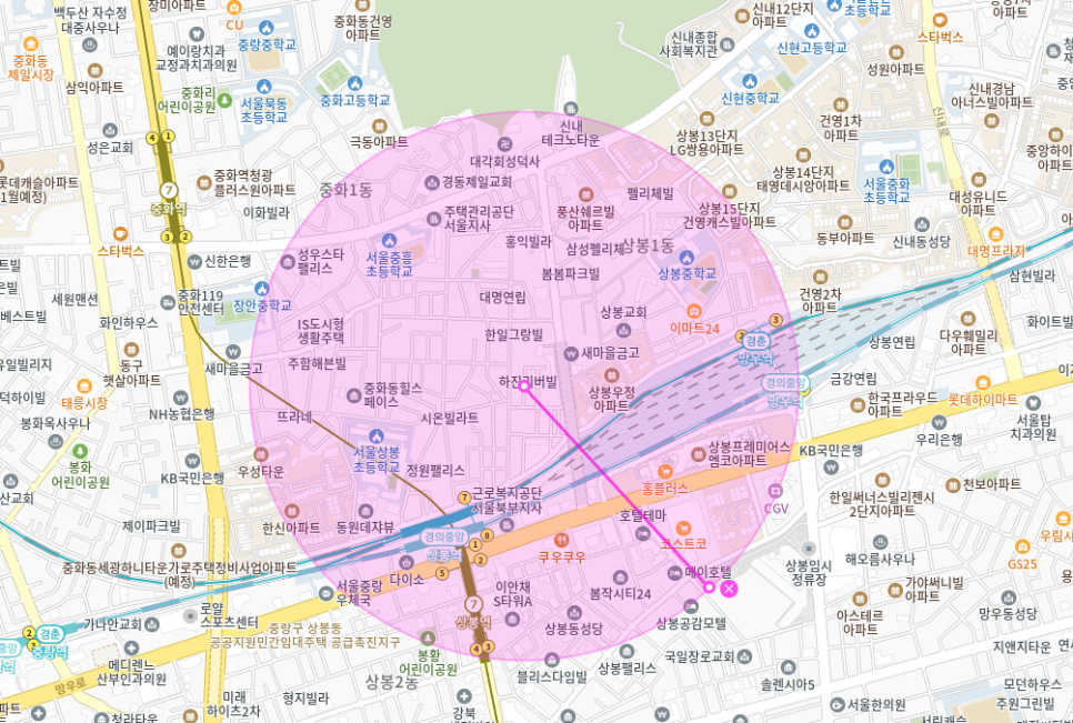 중랑구 월주차_ 상봉역/역세권/단일주차/지정석