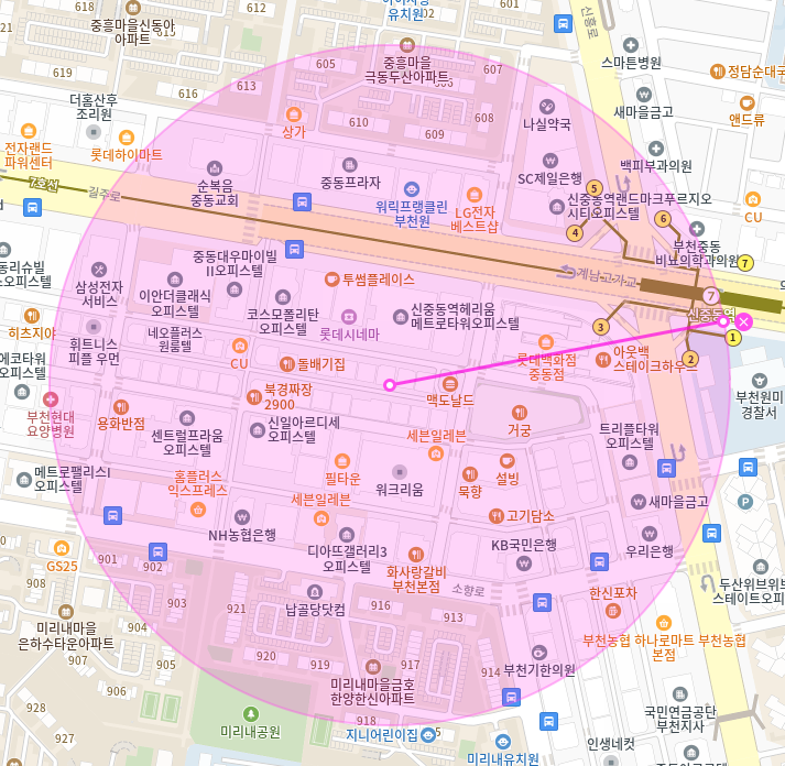 신중동 월주차 / 신중동 3번출구 도보 6분, 마지막 매물 , 단일주차장