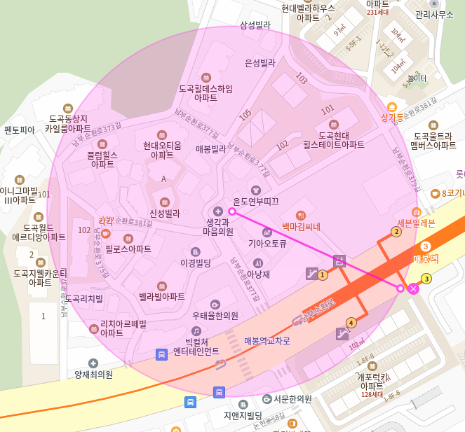 매봉역 월주차 / 매봉역 1번출구 도보1분, 역세권
