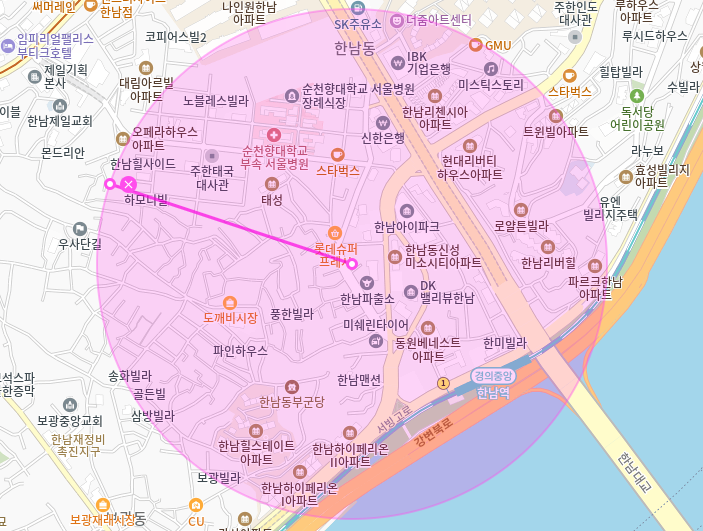 한남역 월주차_1번출구까지 도보 4분거리 역세권 전일제 단일주차장 탑차가능