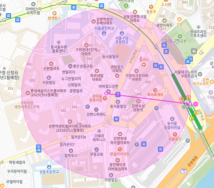 강변역 월주차 / 강변역 4번출구 도보5분, 인근마지막 단일주차장