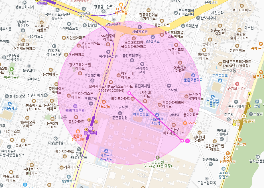 둔촌동 월주차_ 한산중학교 인근 주차장