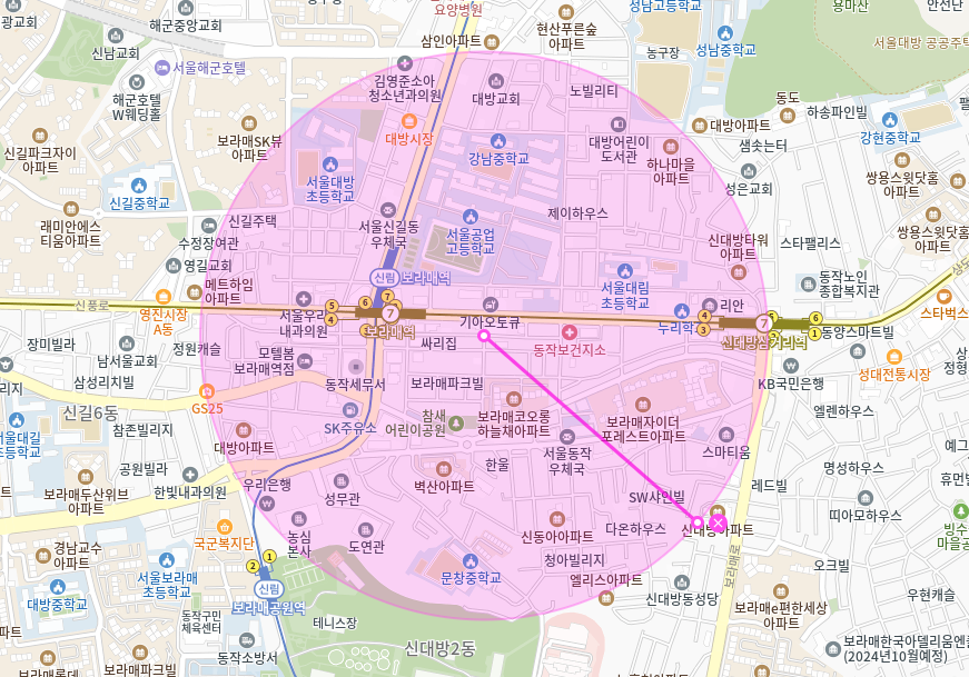 보라매역 월주차_ 2번출구 인근/단일주차/지정석 주차장