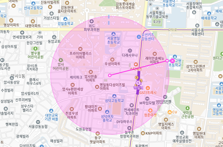 명일동 월주차 _ 명일역 2번 출구 인근 자주식 지정석 단일주차