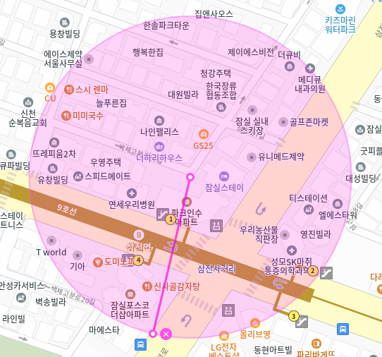 삼전동 월주차 / 삼전동 1번출구 바로 앞, 초역세권, 단일주차장