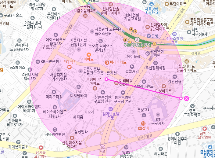 구로디지털단지역 월주차_2번출구 도보 4분 전일제 24시 단일주차