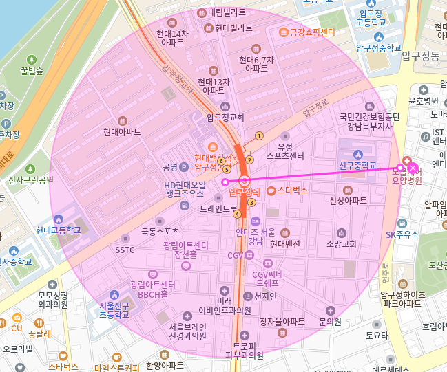 압구정역 월주차_5번출구 도보 1분 초역세권 전일 24시 단일주차