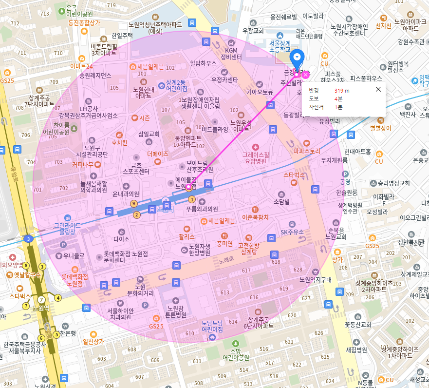 노원역 월주차_노원역 도보 4분, 단일주차 지정석, 전일 24시, SUV 이하