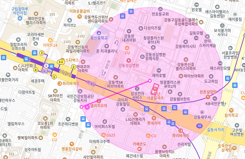 강동역 월주차_강동역 도보 7분 거리 주차장