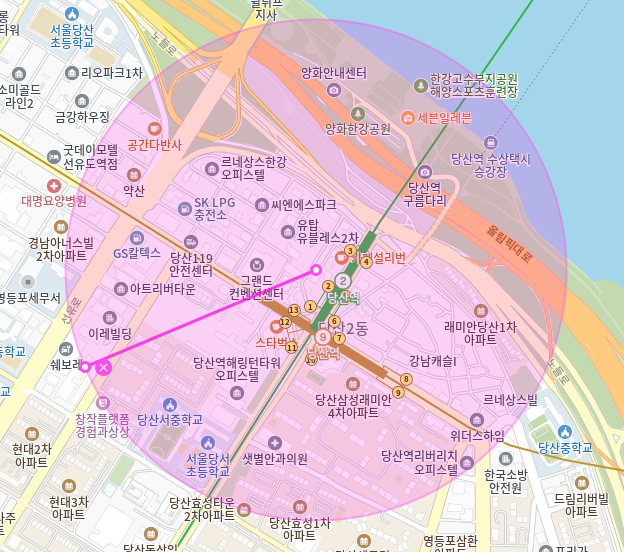 당산역 월주차_2번출구 도보 1분,초역세권,전일 24시,단일주차