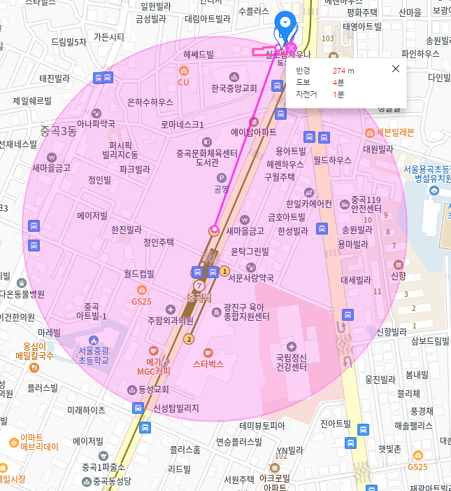 중곡동 월주차_중곡역 도보 4분, 전일 24시, 단일주차, 자주식