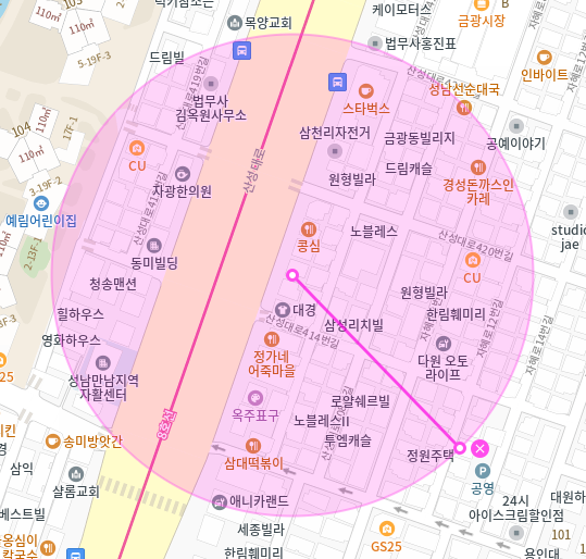 성남시 월주차 남한산성입구역 2번 출구 인근 주차장 안내