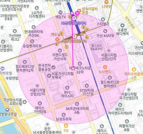 가산디지털단지역 월주차 7번출구 도보 3분거리 !!지정석 주차 선착순 1명!!