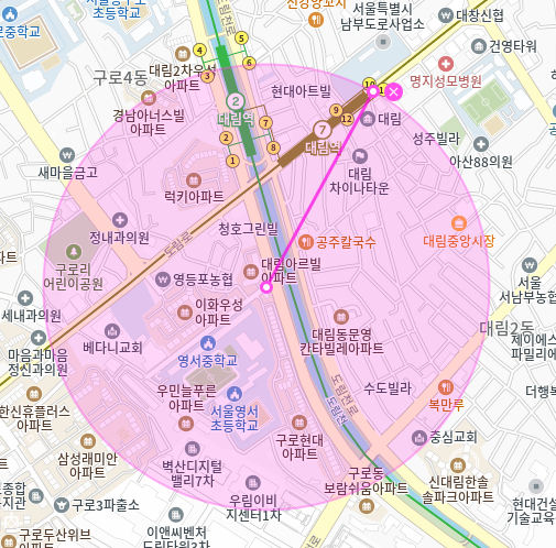 대림역 월주차 영서중학교 인근 단일주차 간편하게 이용하세요 *여성우대*