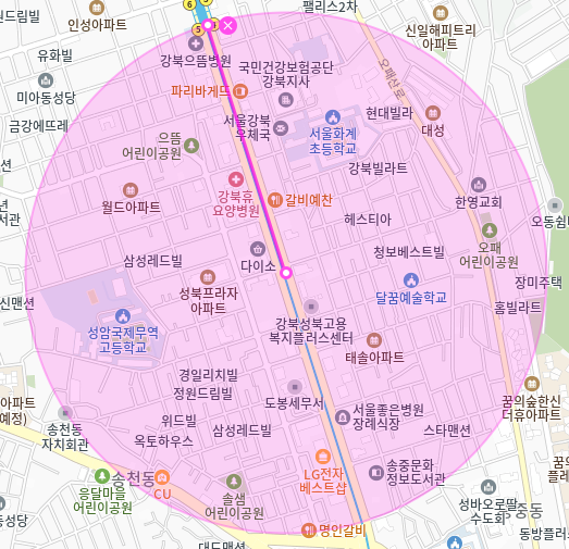 미아동 월주차는 오패어린이공원 인근으로 안내합니다