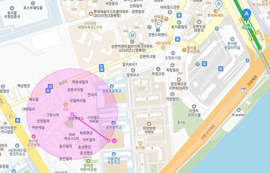 강변역 월주차_광진중학교 인근에 위치한 월주차장 추천해요