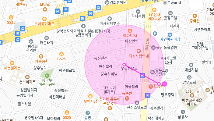 망우본동 월주차_망우사거리 인근에 있는 24시간 월주차장