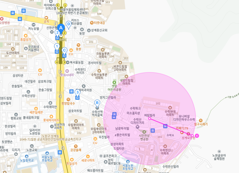 수락산역 월주차_수락산 디자인거리에 있는 24시간 월주차장 이용해보세요