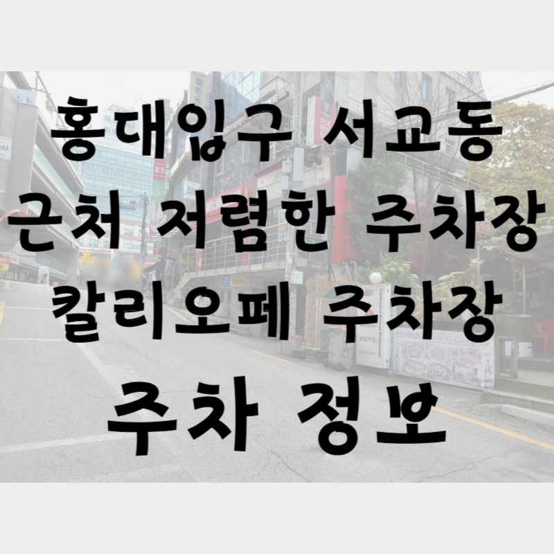 홍대입구역 9번 출구 가까운 주차장 정보_평일, 주말 주차권 할인 대표 이미지