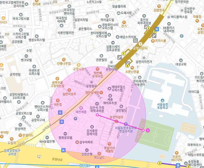 공항시장역 월주차_4번출구 방향 월주차장