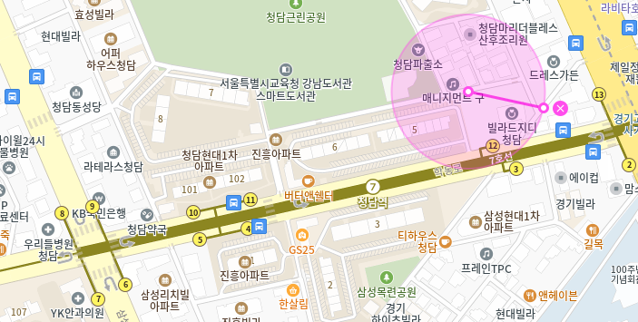청담역 월주차_청담역 12번 출구 방향 24시간 월주차장 소개