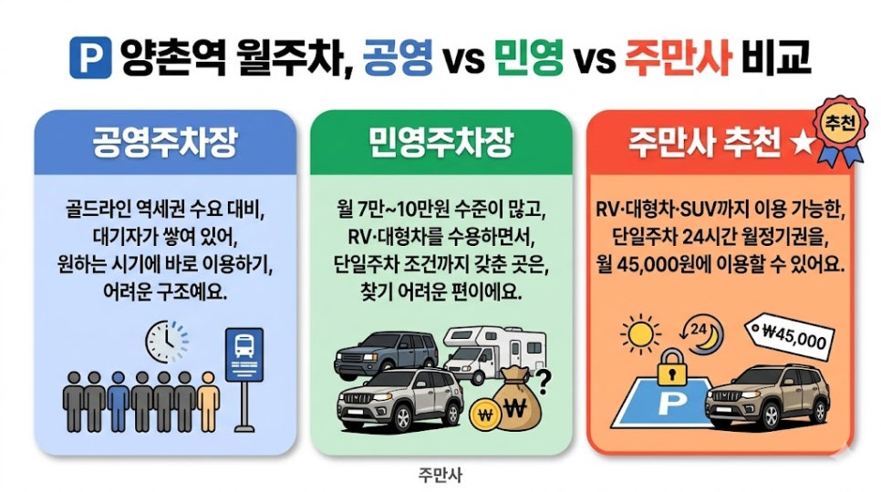 양촌역 월주차 | 골드라인 양촌·구래 사이 주차장, RV·대형차 월 45,000원 파격적인 가성비