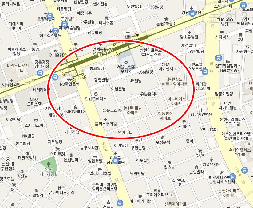 학동역월주차ㅣ2,3번 출구 방향에서 도보 3분