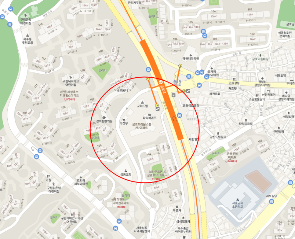 금호역월주차-3번출구 도보 1분거리!