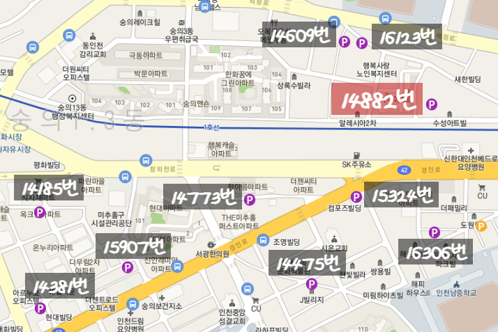 인천 미추홀구 월주차ㅣ숭의1,3동, 숭의2동, 숭의4동 월주차