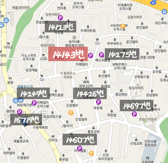인천 미추홀구 월주차ㅣ숭의1,3동, 숭의2동, 숭의4동 월주차