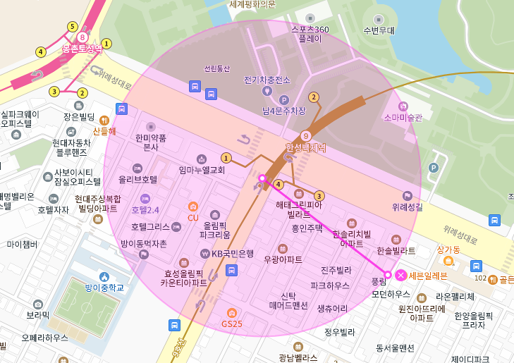 한성백제역 월주차│도보 1분 이내│송파구 방이동 │월 10만원대