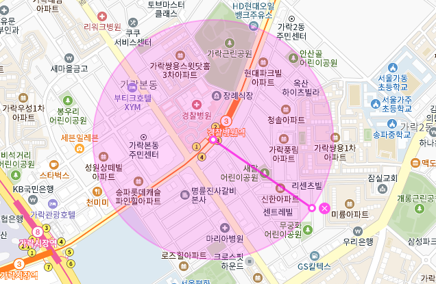 경찰병원역 월주차│도보 3분 이내│송파구 가락동 월주차장