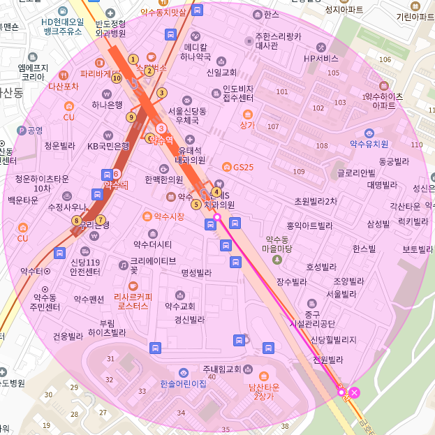 약수역 월주차 구하는 가장 쉬운 방법