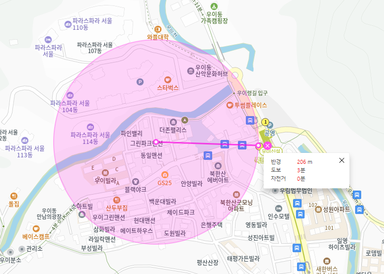 북한산우이역 월주차 2번 출구 고속 이동 가능한 주차장