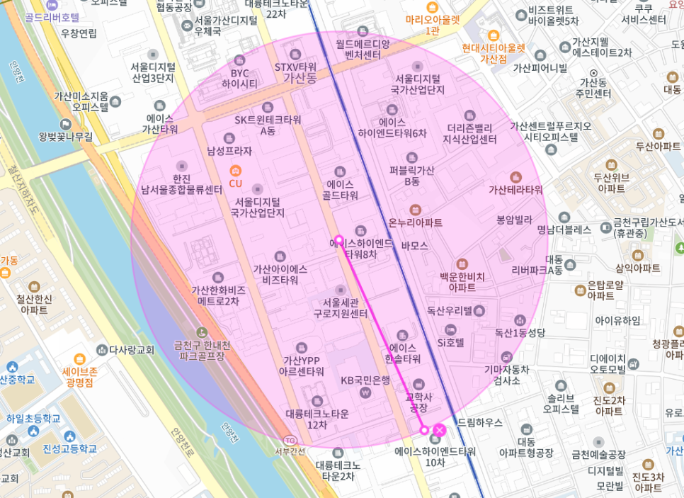 가산 월주차 가산디지털단지역 7번출구 인근 주차장