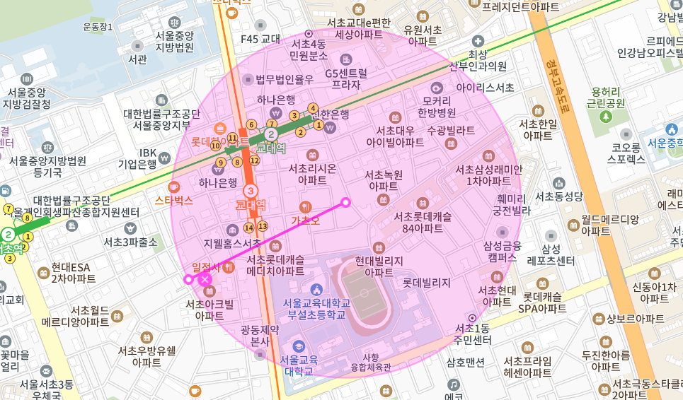 교대역 월주차 _ 교대역 4번 출구에서 도보 3분 걸리는 지정석 단일 주차