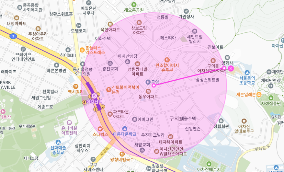 구의동 월주차 _ 월 10만원 주차장 / 아차산역 1번, 2번 출구에서 4분!