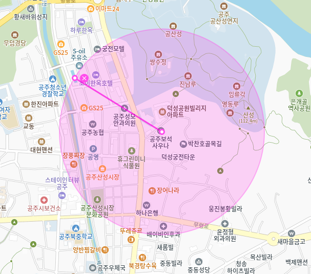 산성동 월주차_공주시 공주보석사우나 Tmap 제휴 월주차장