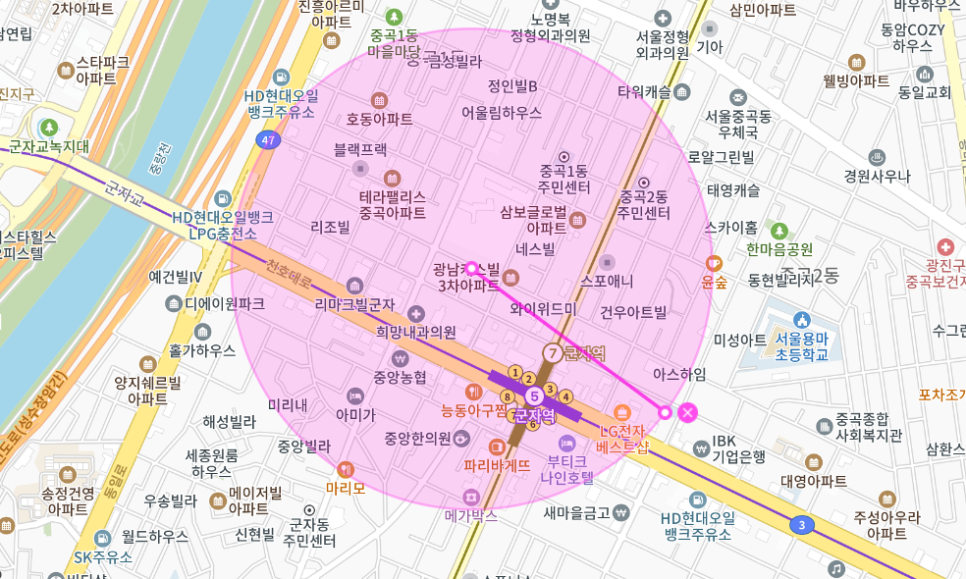 군자역 월주차 _ 군자역 1번 출구에서 도보 3분이면 도착하는 승용차 전용 주차장