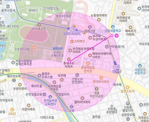 당곡역 월주차_동작구 보라매공원 인근 단일 주차장