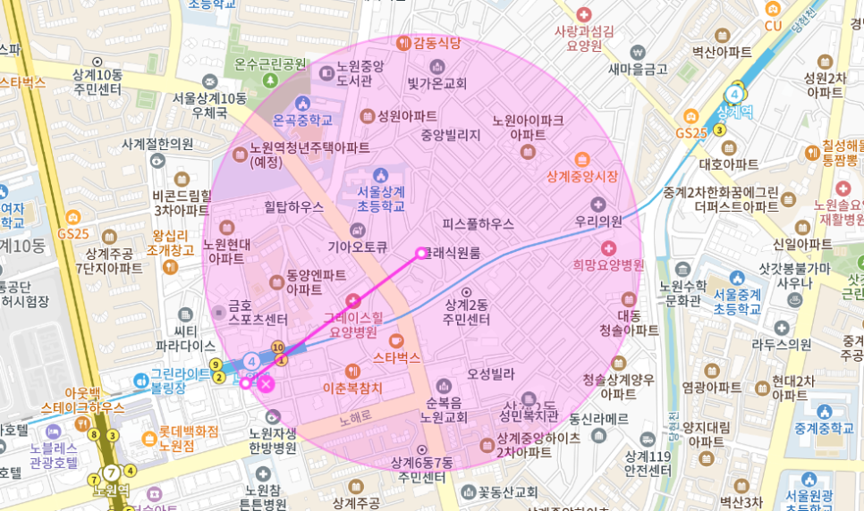 노원역 월주차 _ 노원역 10번 출구와 서울 상계초등학교 인근 지정석 주차장