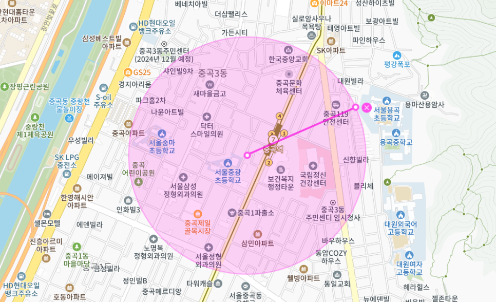 중곡동 월주차 _ 중곡역 3번 출구 인근 평일 전용 주차장