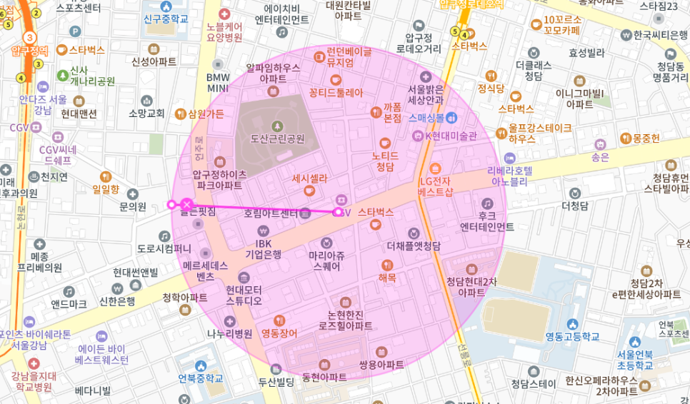 강남 월주차 _ 도산근린공원 앞 주차장