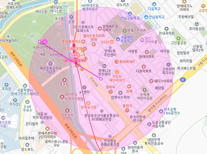 양재동 월주차_양재시민의숲역 4번출구 도보 2분거리 단일주차장