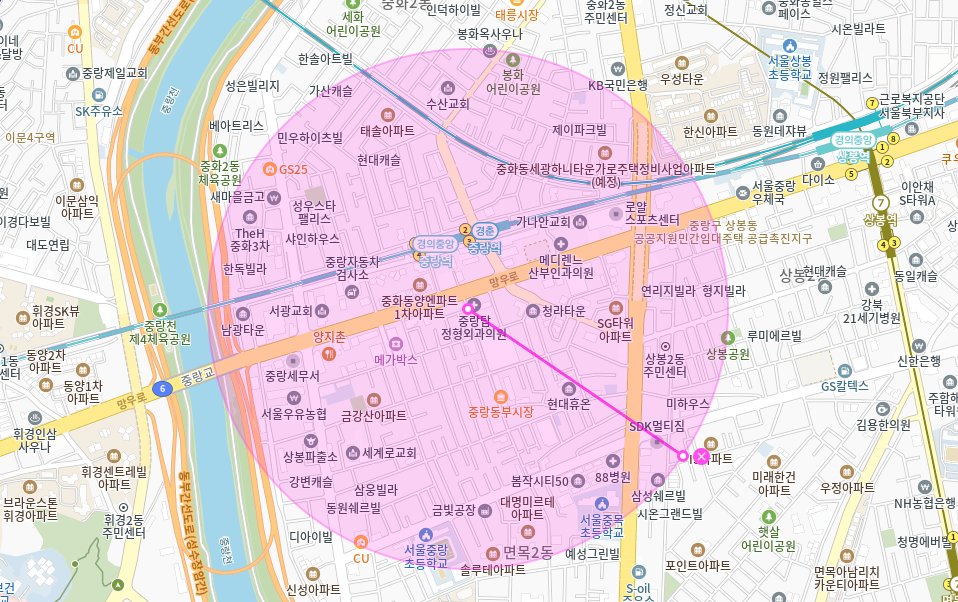 중랑구 월주차_ 중랑역 인근 도보 3분거리 단일주차/지정석 주차장