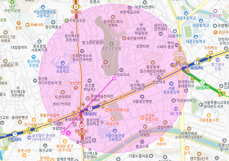 숭인동 월주차_동묘앞역 2번 출구 도보 2분거리 역세권 단일주차장