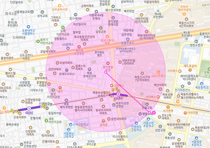 목동역 월주차_ 2번출구 인근 도보 1분거리 주차장