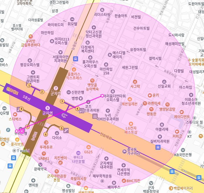 군자역 월주차 / 군자역3,4번출구 도보1분, 초역세권, 기계식