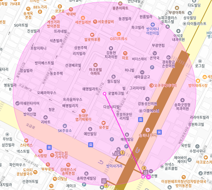 송파 월주차 / 송파나루역 2번출구 도보1분, 역세권